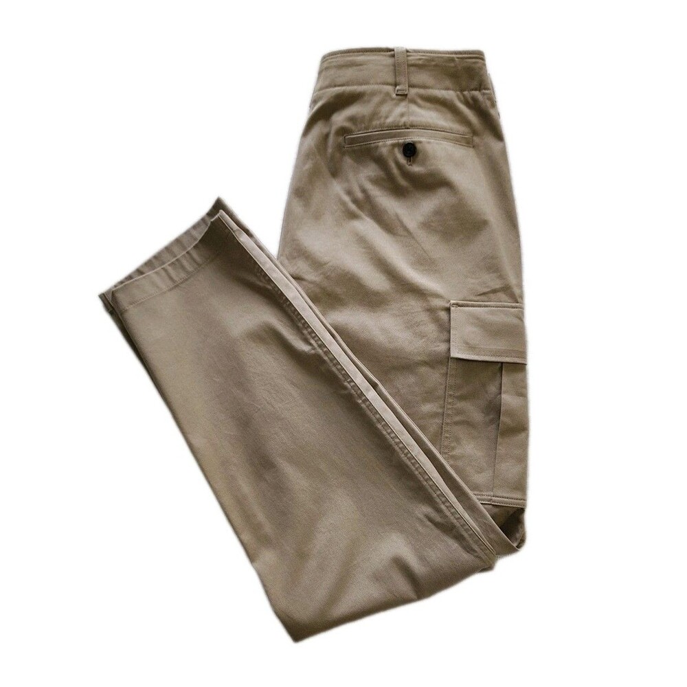 Theory Mens 33x32 Pants Tan Straight Leg Cargo Pockets Khaki Minimalist NWOT
